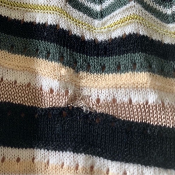 Missoni V-neck Empire Waist Dress in Green Cream and Black Vintage - Picture 8 of 9